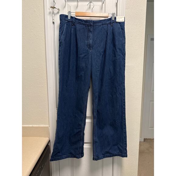Abercrombie & Fitch Sloan Ultra High Rise Wide Leg Tailored Jean Size 16 Short - Picture 2 of 6